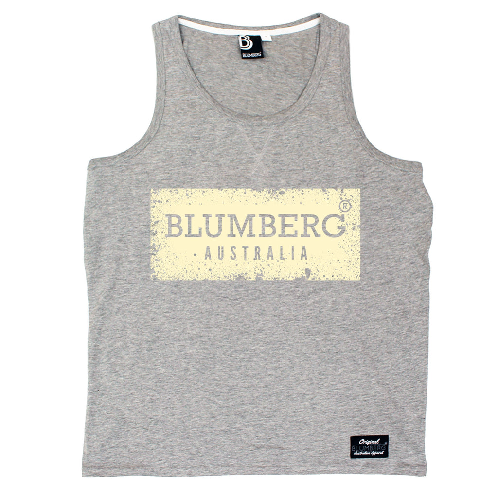 Blumberg Australia Men's Blumberg Australia Cream Distressed Design Premium Vest Tank Top