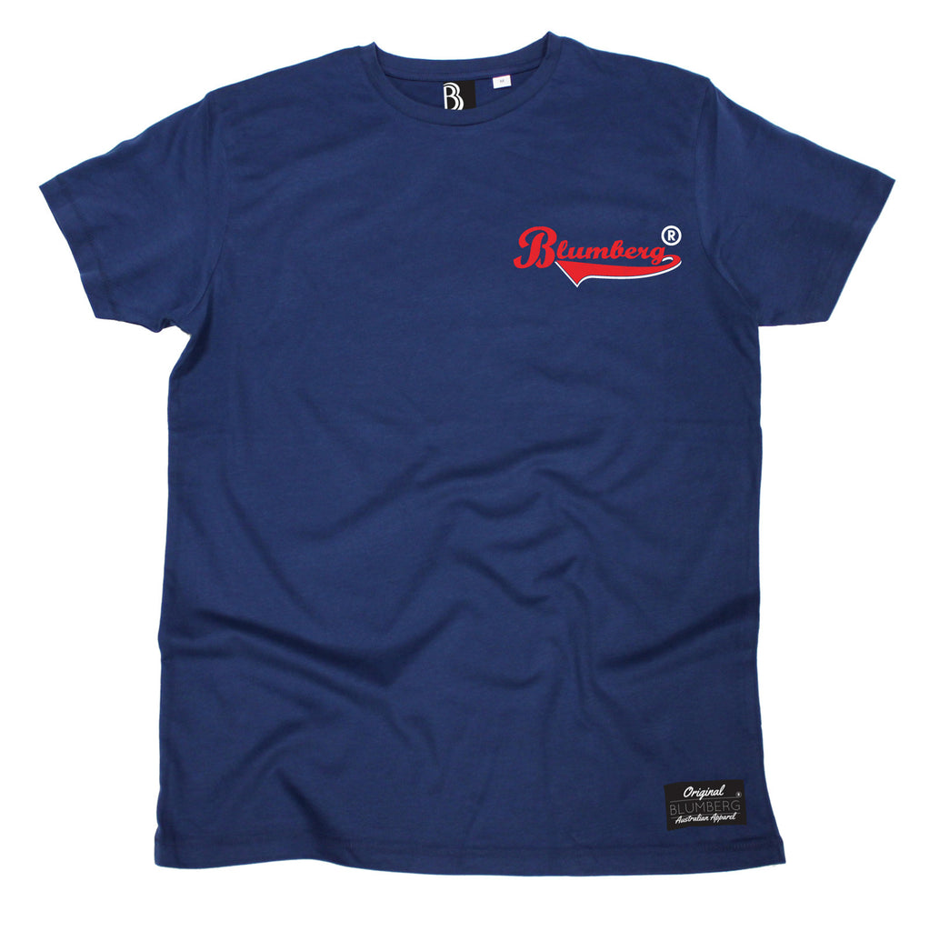 Women's Blumberg Red/White Text Breast Pocket Design - Premium T-Shirt