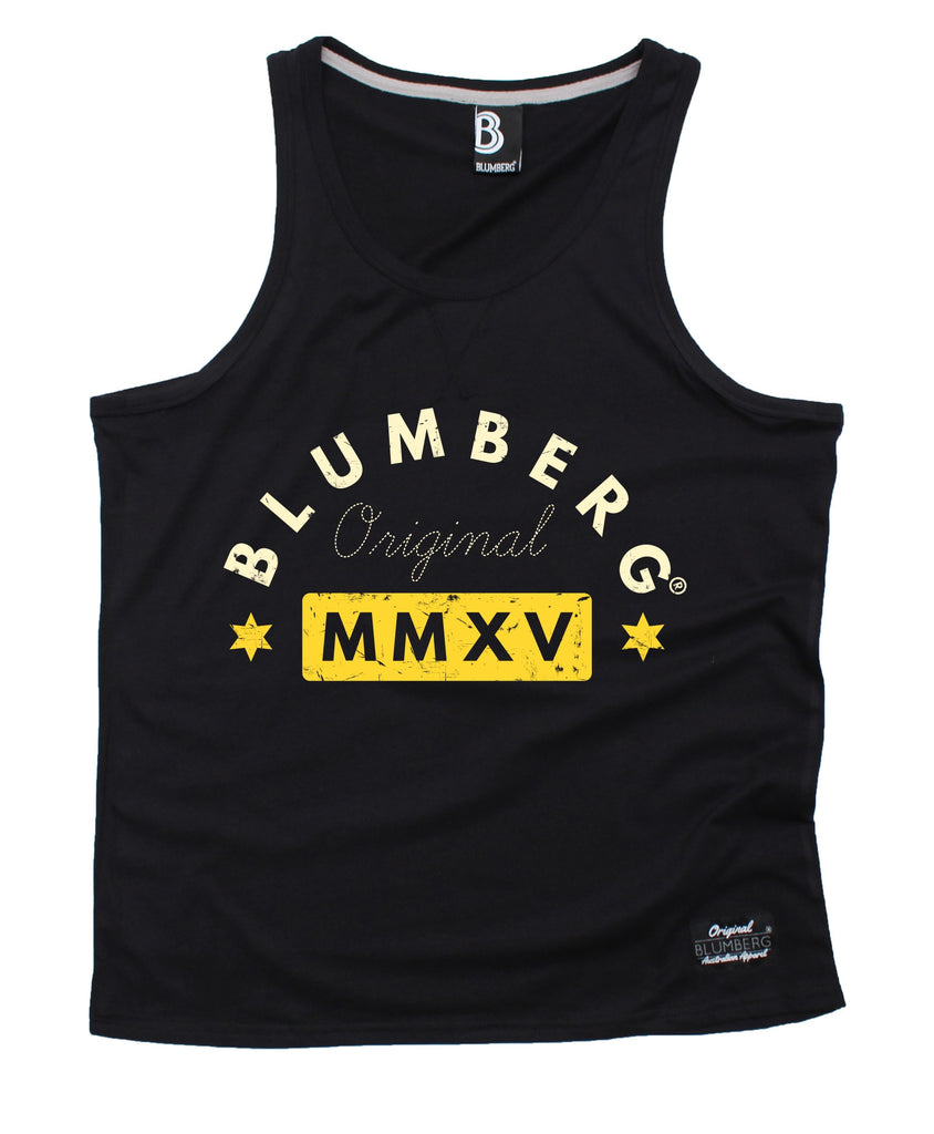 Blumberg Australia Men's Original MMXV Yellow Design Premium Vest Tank Top