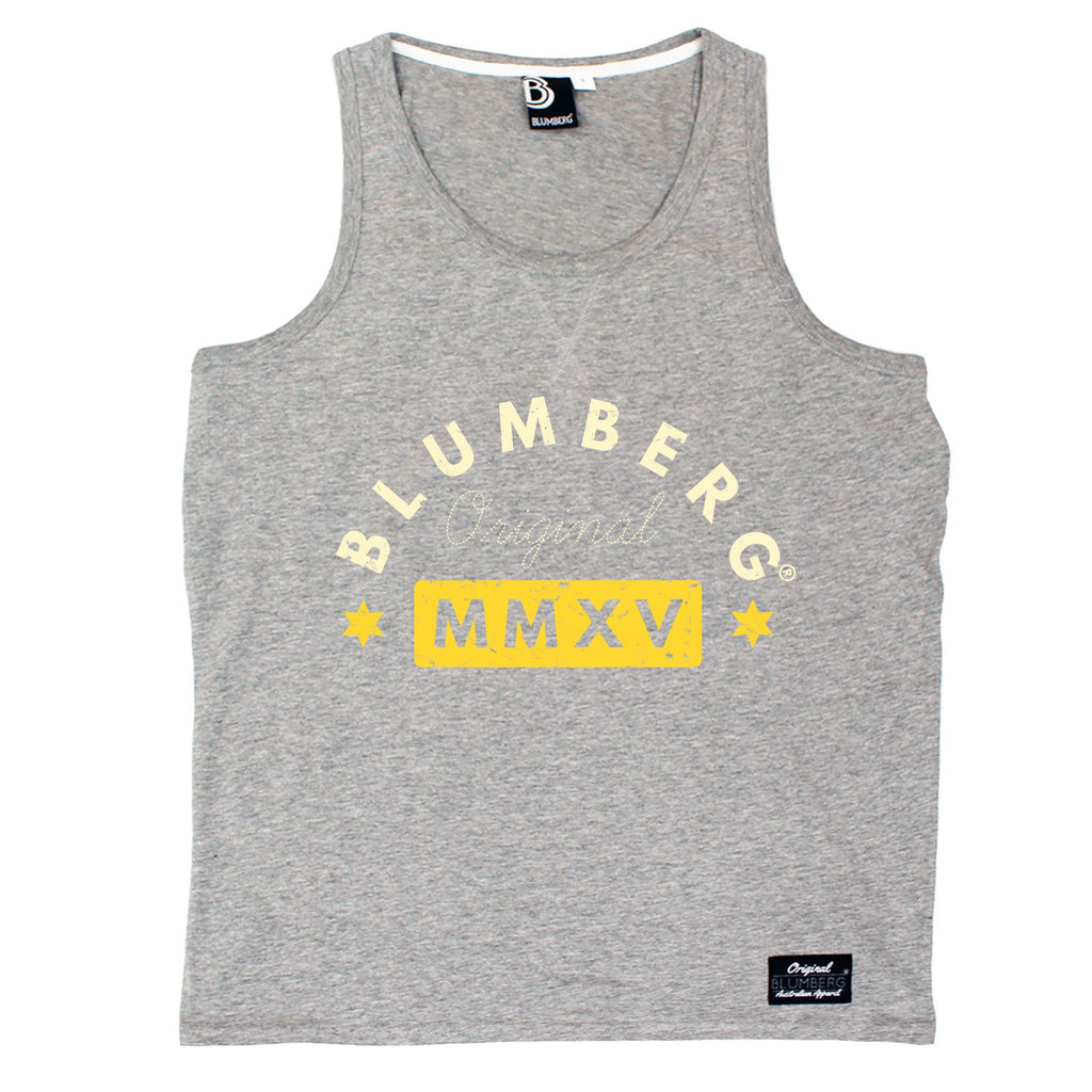 Blumberg Australia Men's Original MMXV Yellow Design Premium Vest Tank Top