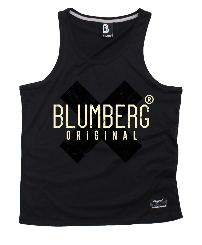 Blumberg Australia Men's Original Black X Design Premium Vest Tank Top