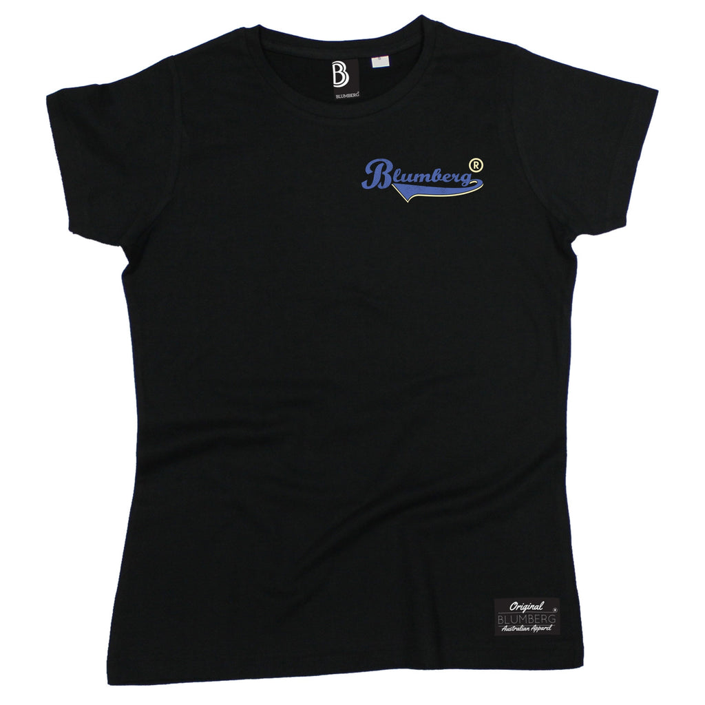 Women's Blumberg Blue Text Pocket Design - Premium T-Shirt