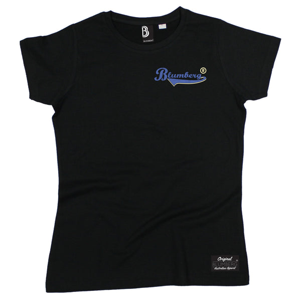 Women's Blumberg Blue Text Pocket Design - Premium T-Shirt