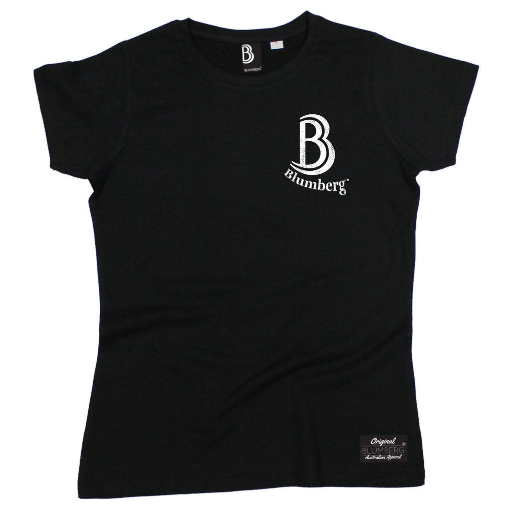 Women's B Blumberg Logo White Text Breast Pocket Design - Premium T-Shirt
