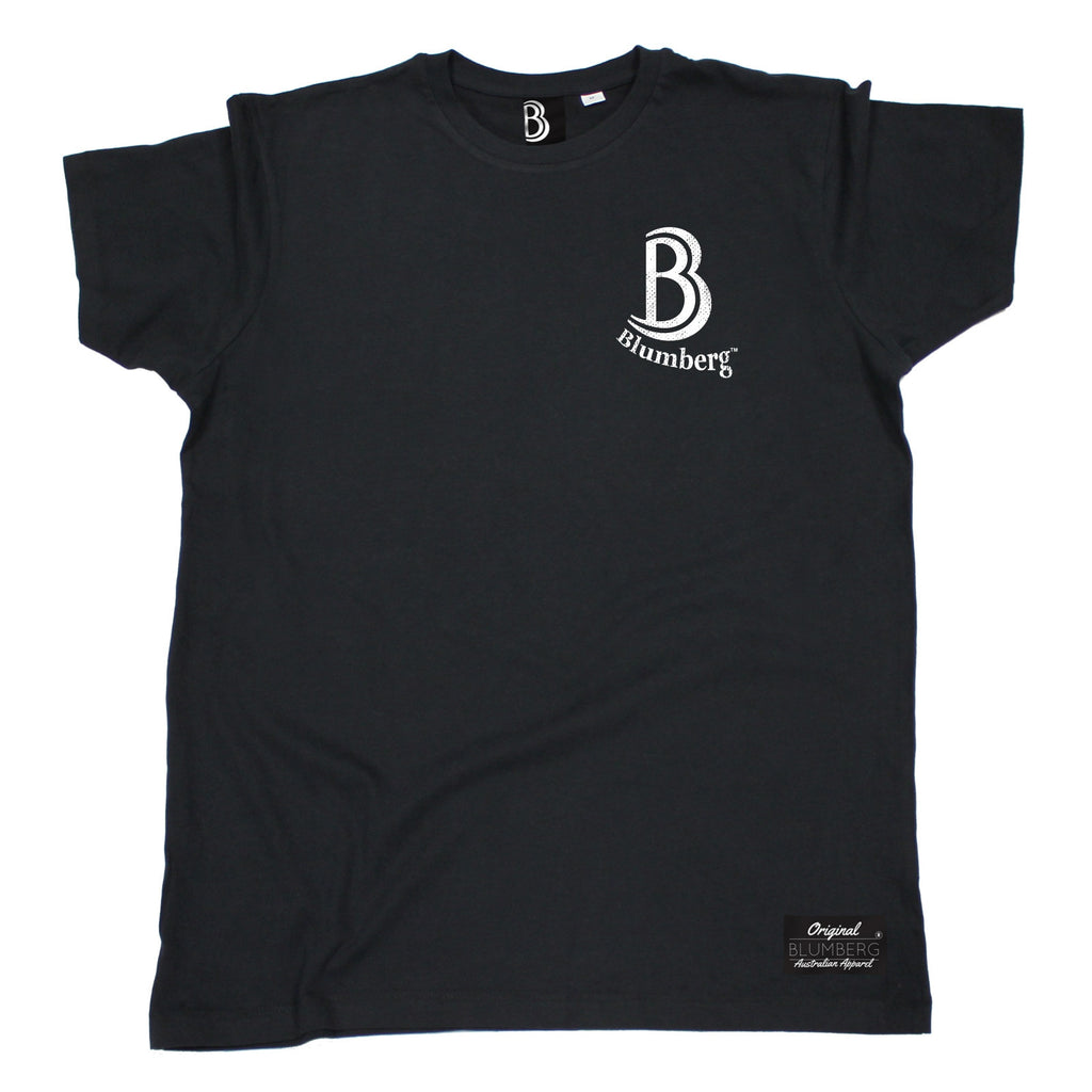 Men's B Blumberg Logo White Text Breast Pocket Design Premium T-Shirt