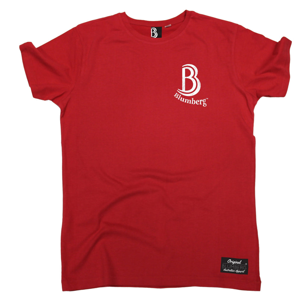 Men's B Blumberg Logo White Text Breast Pocket Design Premium T-Shirt