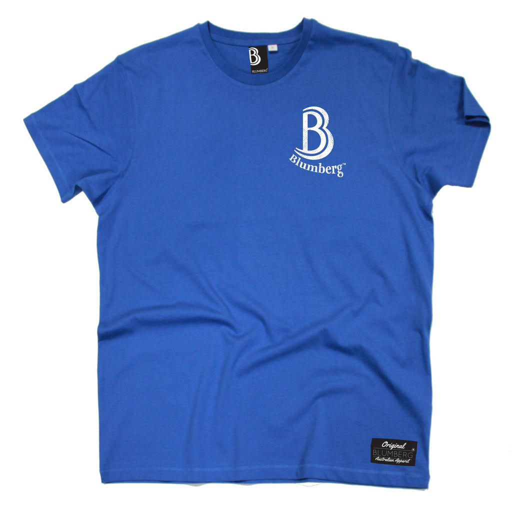 Men's B Blumberg Logo White Text Breast Pocket Design Premium T-Shirt