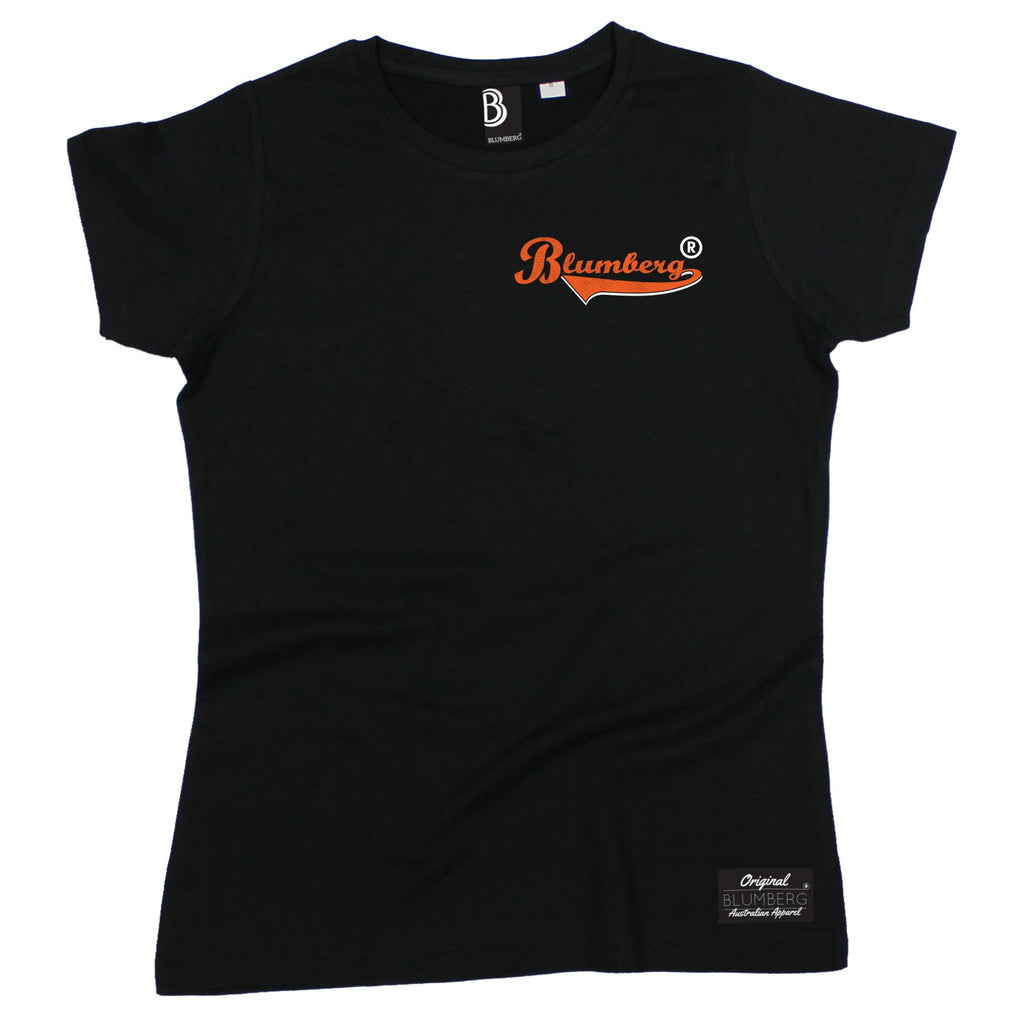 Women's Blumberg Orange Text Breast Pocket Design - Premium T-Shirt