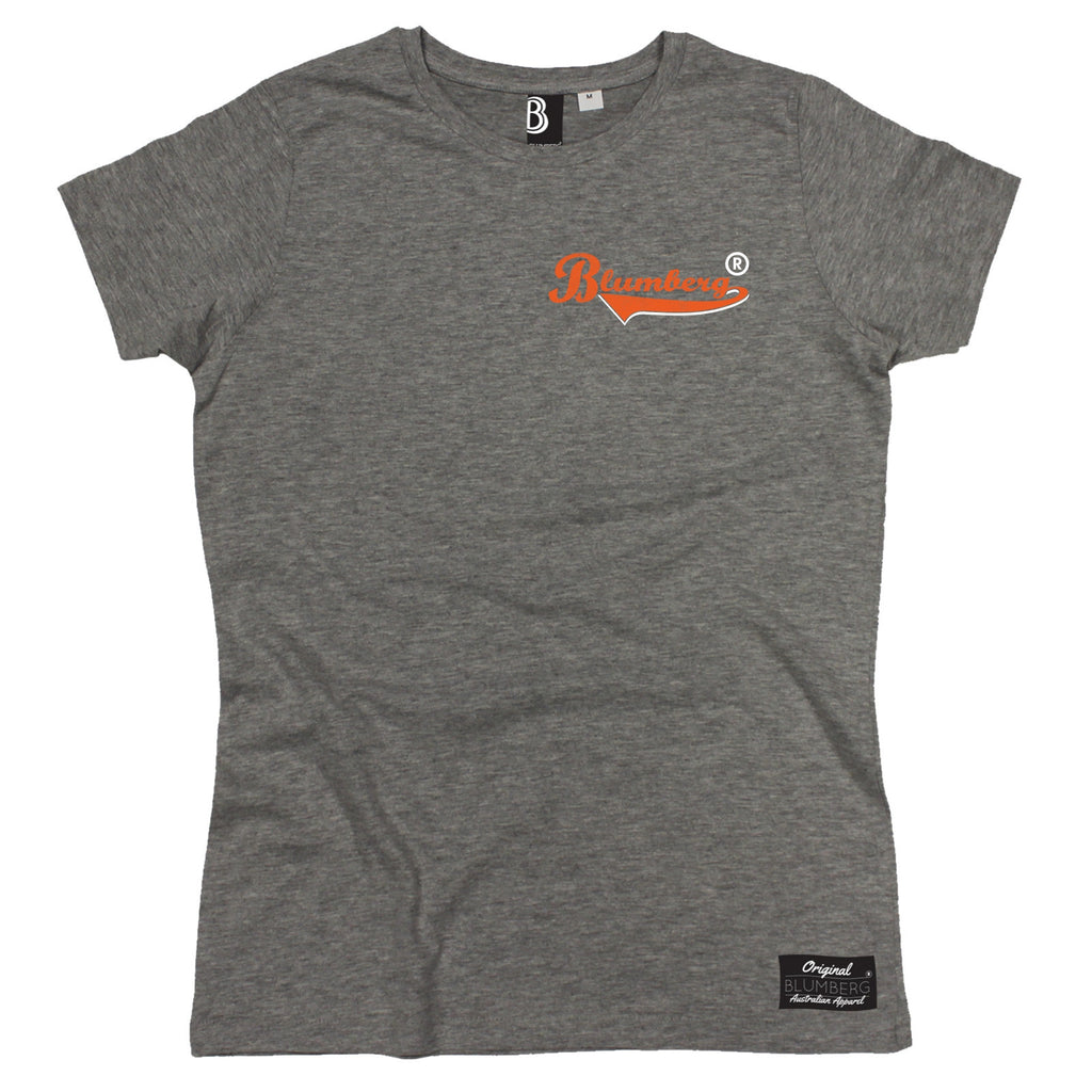 Women's Blumberg Orange Text Breast Pocket Design - Premium T-Shirt