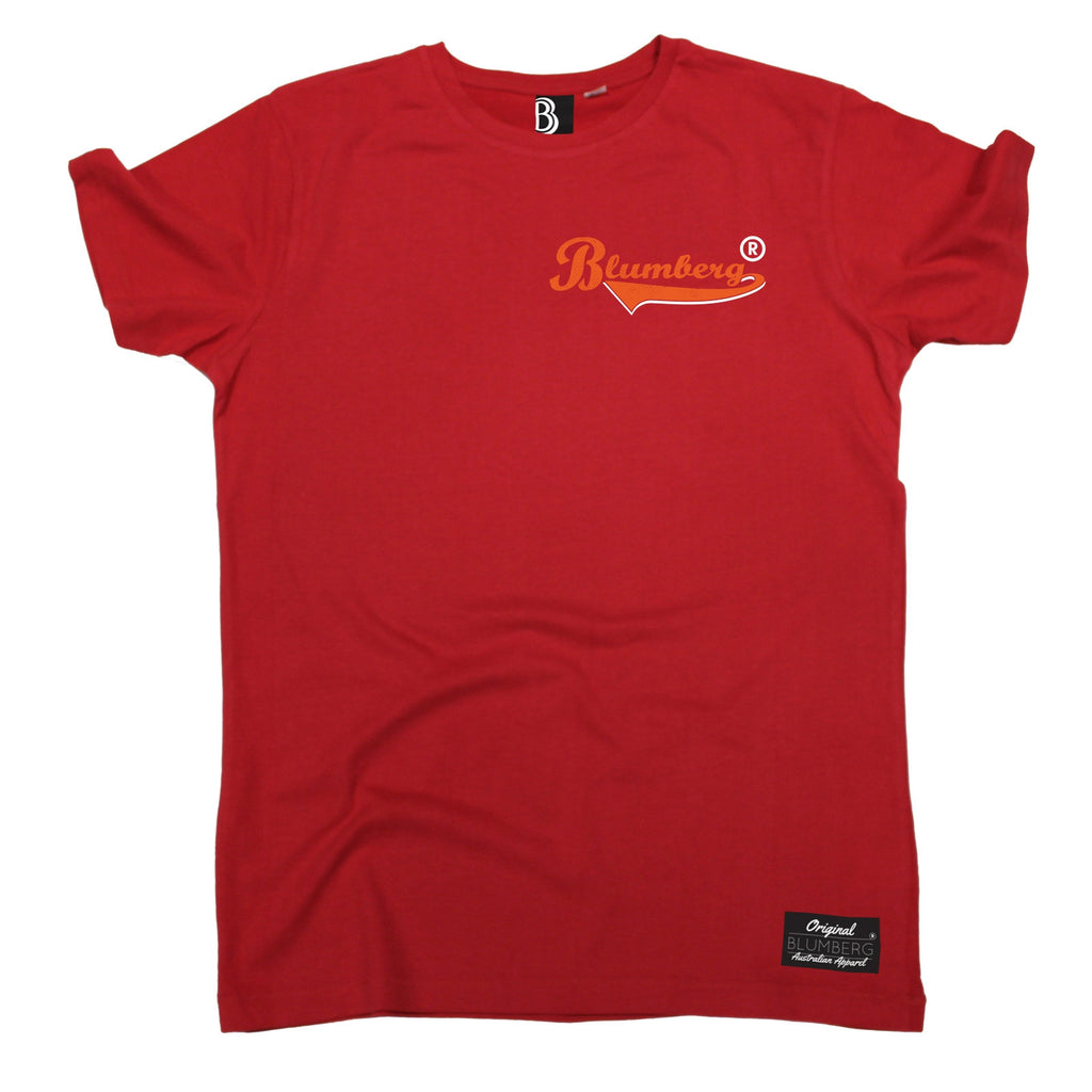 Men's Blumberg Orange Text Breast Pocket Design Premium T-Shirt