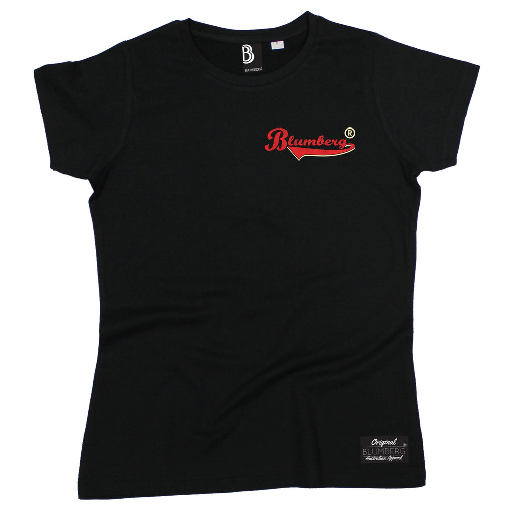 Women's Blumberg Red/Cream Text Breast Pocket Design - Premium T-Shirt