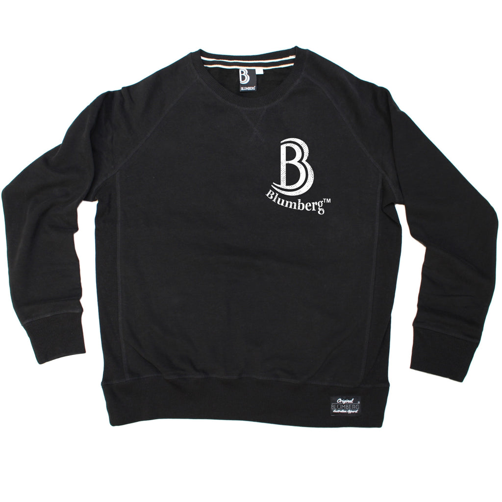 Blumberg Australia Men's B Blumberg Logo White Text Breast Pocket Design Premium Sweatshirt