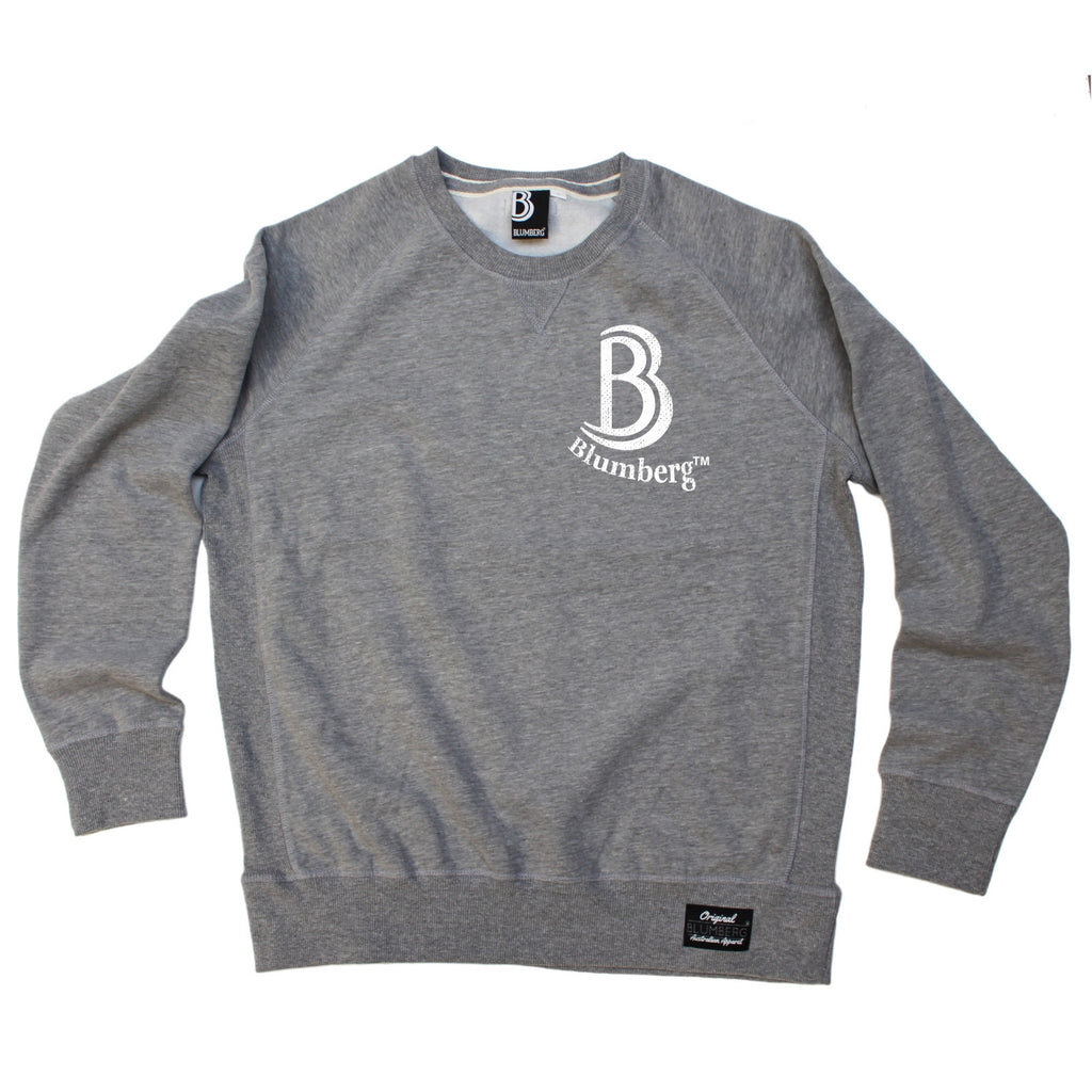 Blumberg Australia Men's B Blumberg Logo White Text Breast Pocket Design Premium Sweatshirt