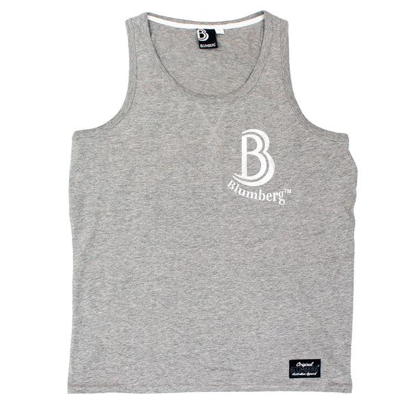 Blumberg Australia Men's B Blumberg Logo White Text Breast Pocket Design Premium Vest Tank Top