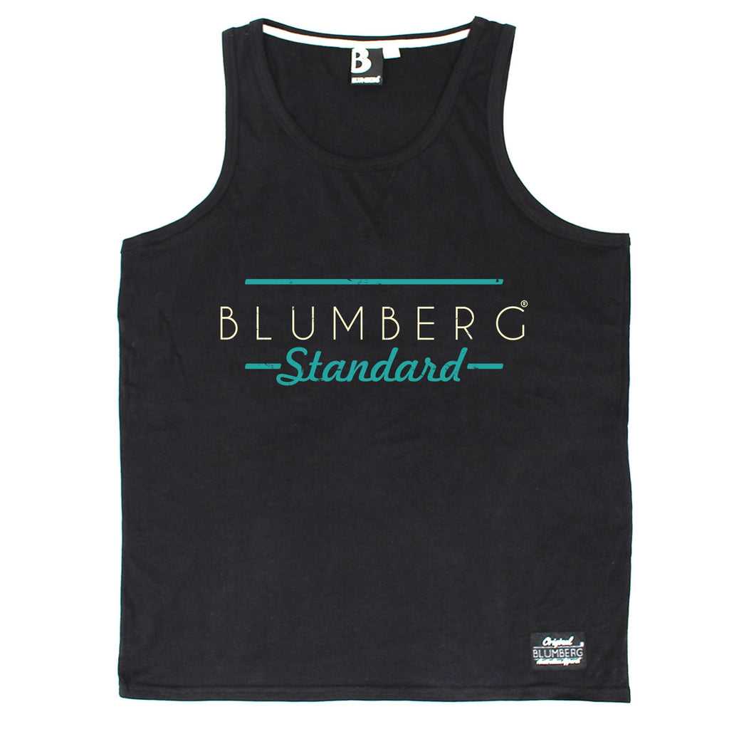 Blumberg Australia Men's Blumberg Standard Cream/Turquoise Text Design Premium Vest Tank Top
