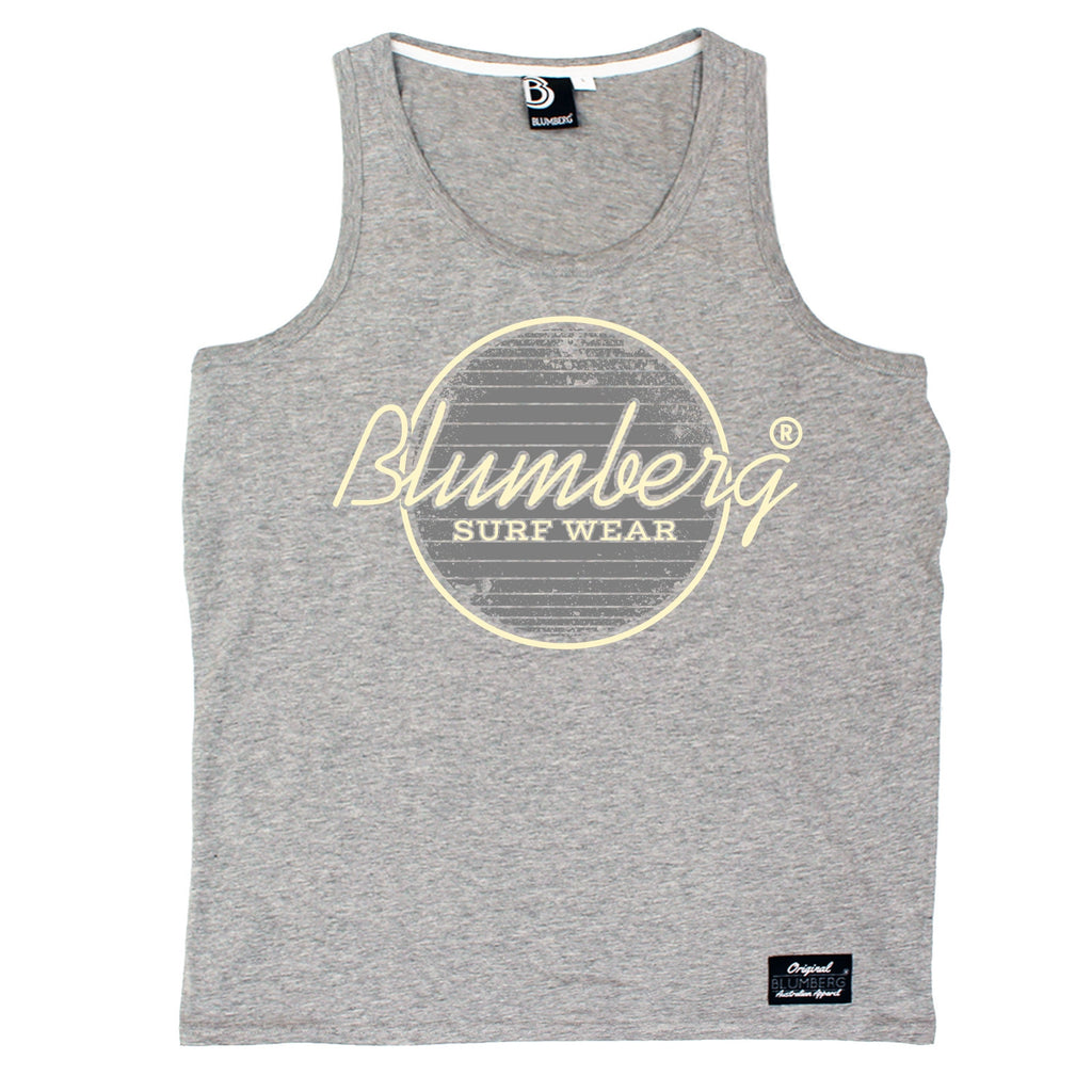 Blumberg Australia Men's Blumberg Surf Wear Grey Design Premium Vest Tank Top