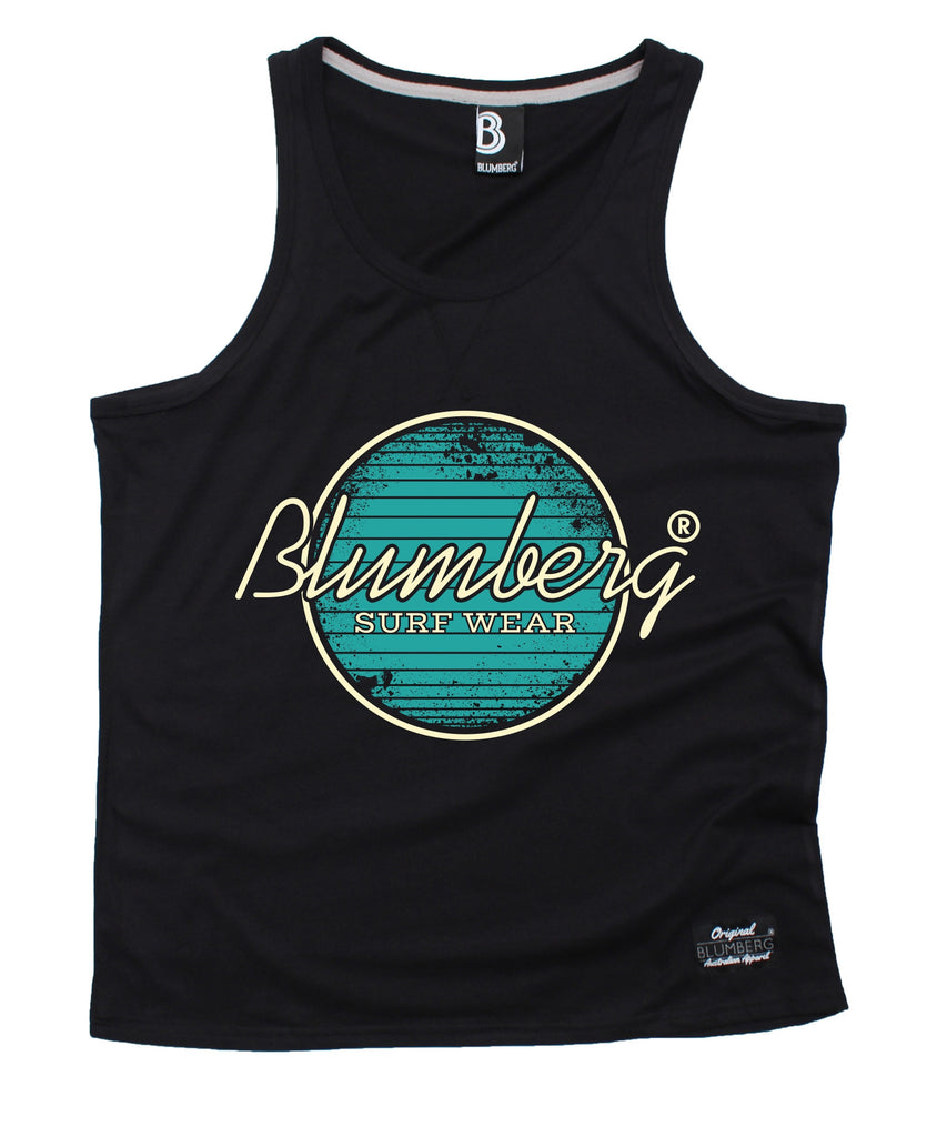 Blumberg Australia Men's Blumberg Surf Wear Turquoise Design Premium Vest Tank Top