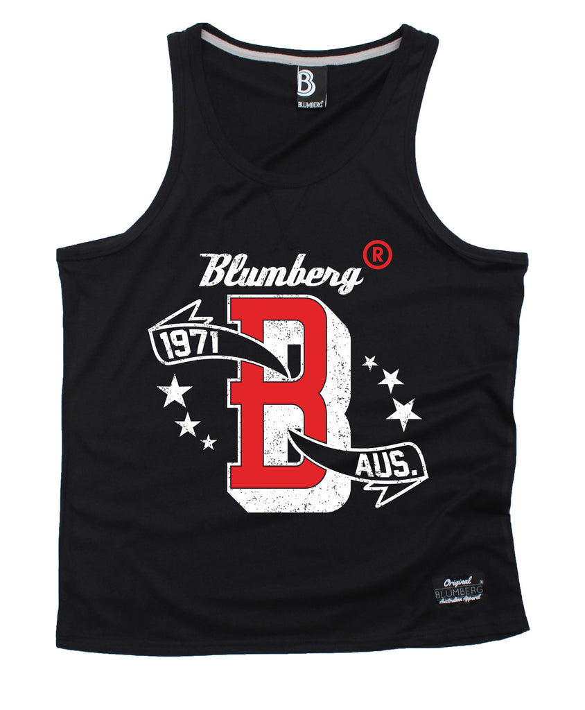 Blumberg Australia Men's B 1971 Aus Chest Design Premium Vest Tank Top